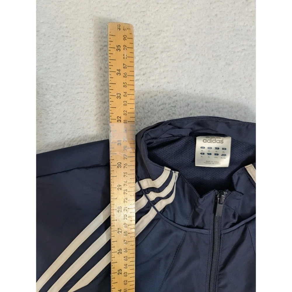 Adidas New York Yankees Windbreaker Jacket Mens XL Blue Track Vintage 90s Full Z